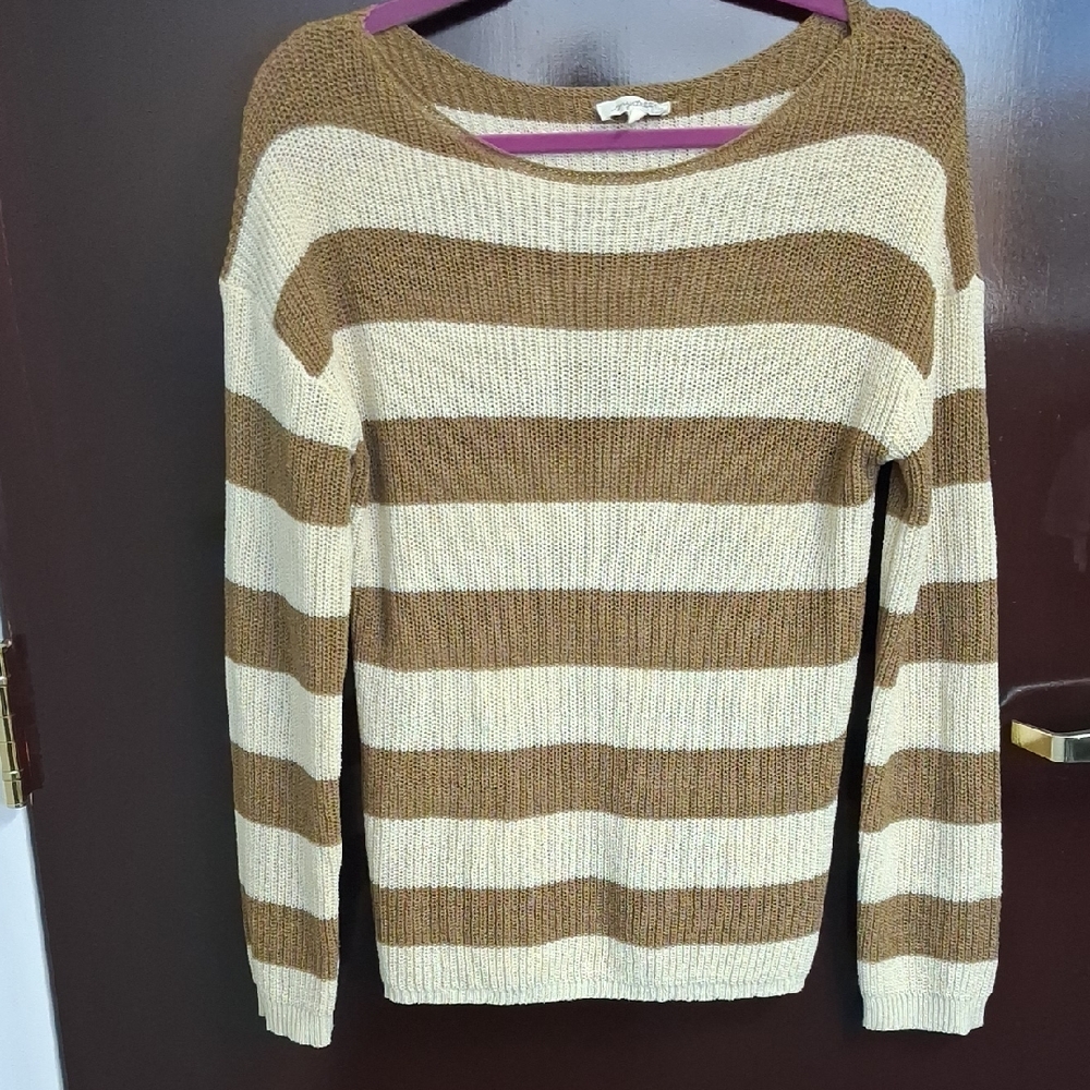 Mystree Brown and Cream Striped Sweater